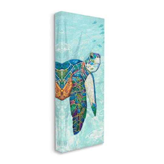 Stupell Industries Sea Turtle Underwater Ocean Mosaic Collage Canvas Wall Art